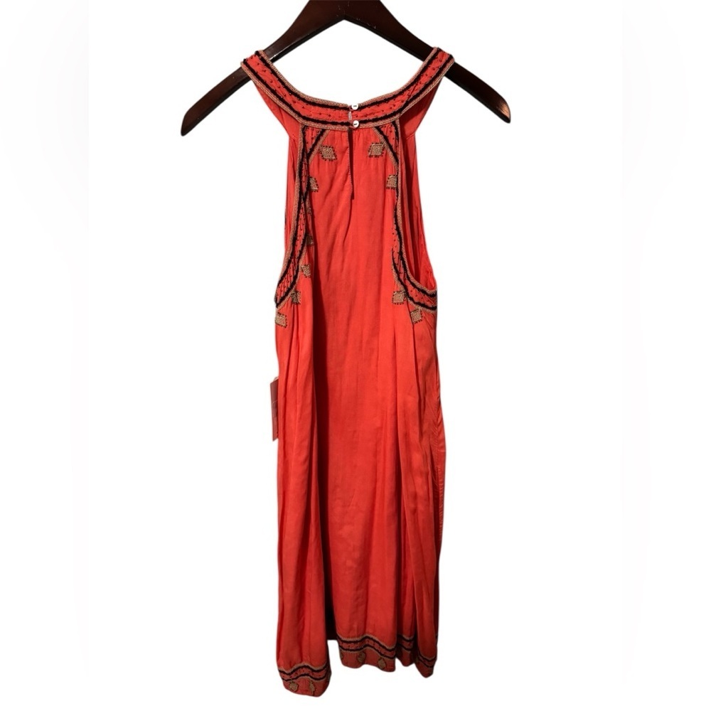 NWT LulaSoul Divine Sleeveless Maxi Dress Flame Red Boho Embroidered S - Picture 3 of 7